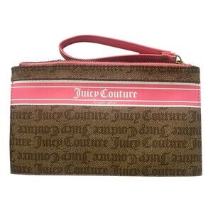 Juicy Couture Wristlet Logo Pink Trim Euc!!